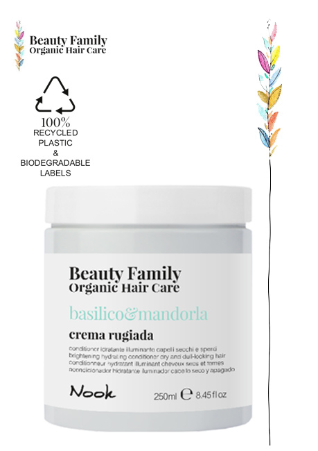 Conditioner-CREMA RUGIADA basilico MANDORLA BAUTY FAMILY ORGANIC HAIR CARE NOOK STUDIO21 PARRUCCHIERI